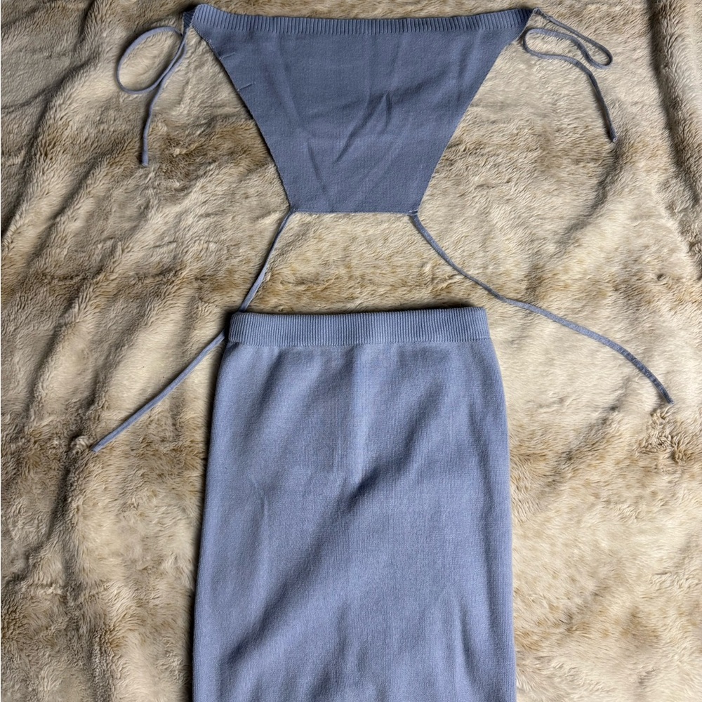 Tiger Mist Blue Midi Skirt